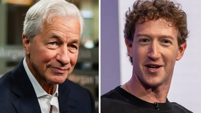 Джеймі Даймон, CEO JPMorgan Chase, і Марк Цукерберг, CEO Meta — фото до новини